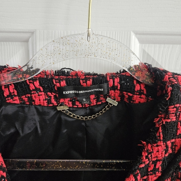 NWOT Express Design Studio Tweed Lady Jacket Blazer - Picture 2 of 9